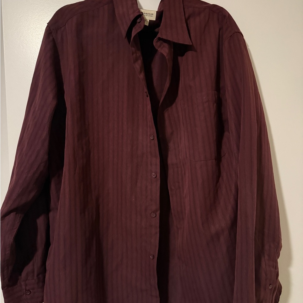 Men's Burgundy Striped Shirt